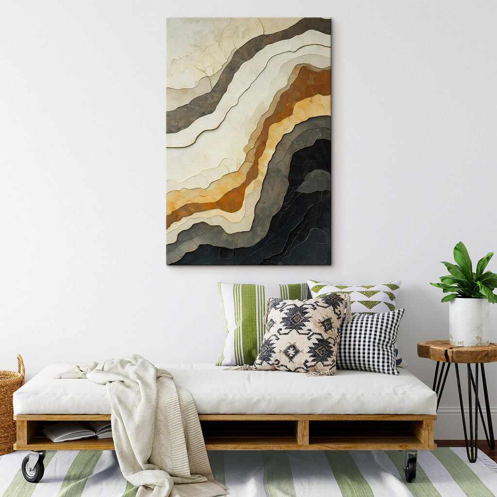 - Waves of muted natural tones - Waves of muted natural tones