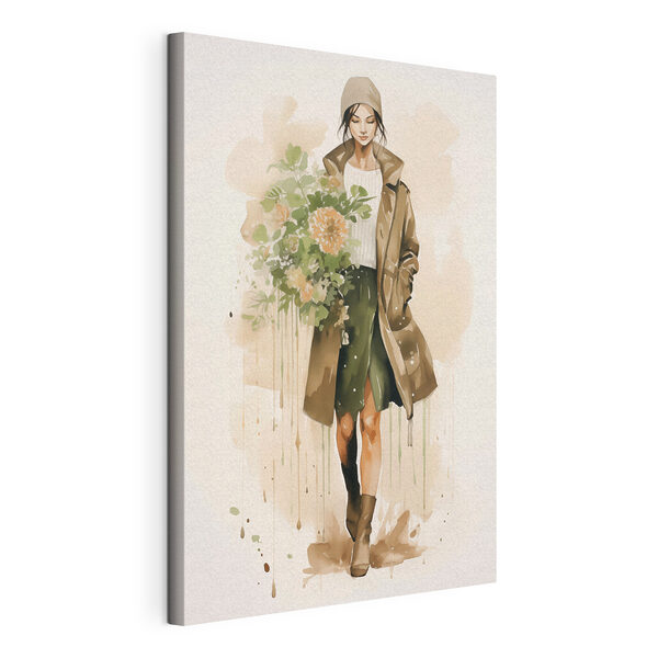 Woman holding a bouquet of flowers Woman holding a bouquet of flowers