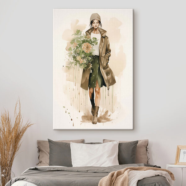 Woman holding a bouquet of flowers Woman holding a bouquet of flowers