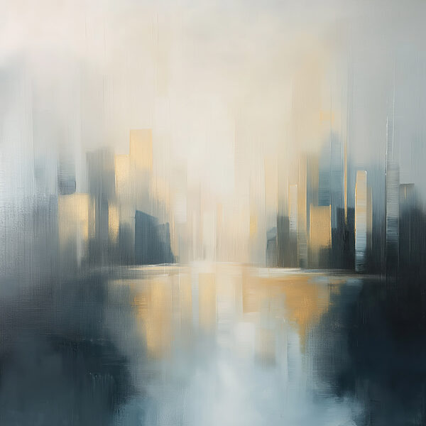Cityscape with a river in the background Cityscape with a river in the background