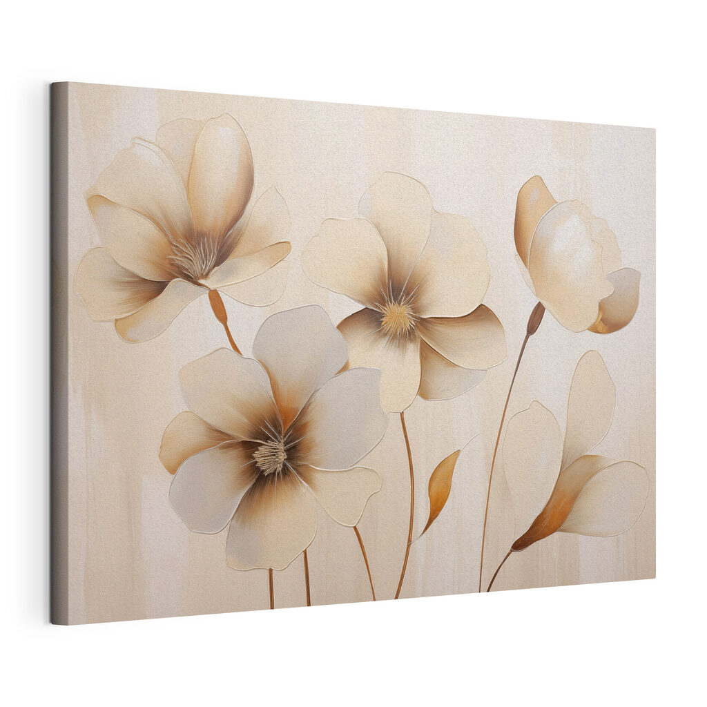 Painting of flowers on a wall Painting of flowers on a wall