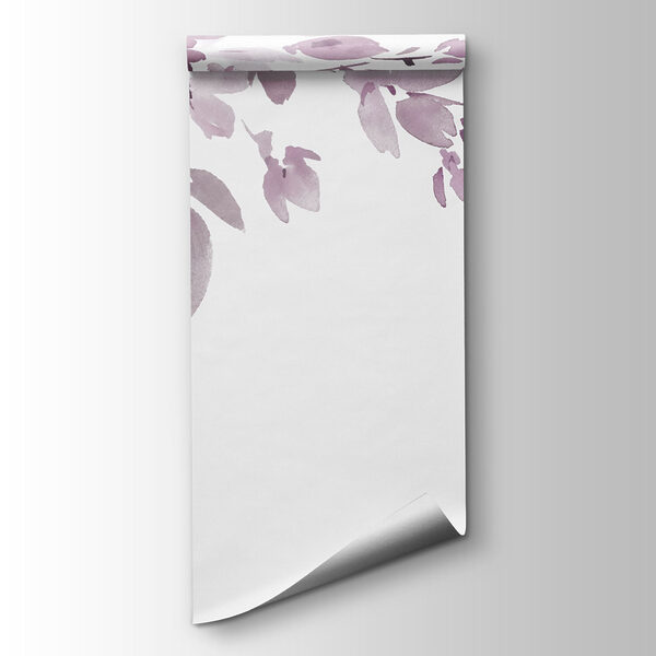 Painting of a tree branch with purple flowers Painting of a tree branch with purple flowers