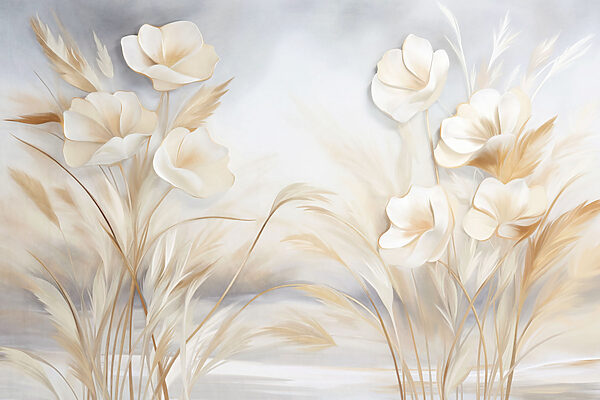 Painting of flowers and grass