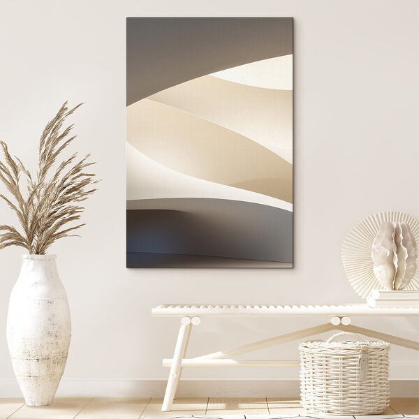 White and tan curved shapes White and tan curved shapes