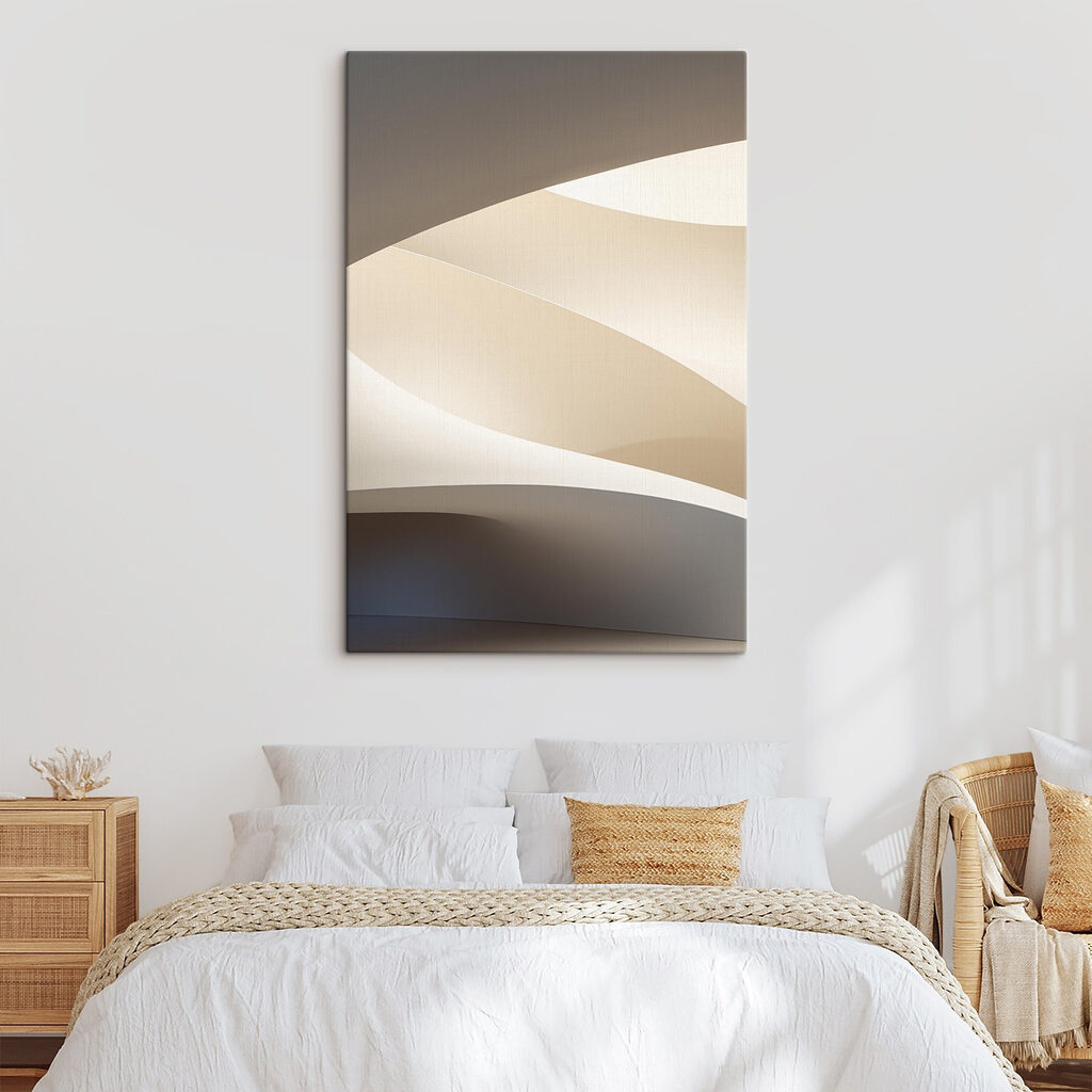 White and tan curved shapes White and tan curved shapes