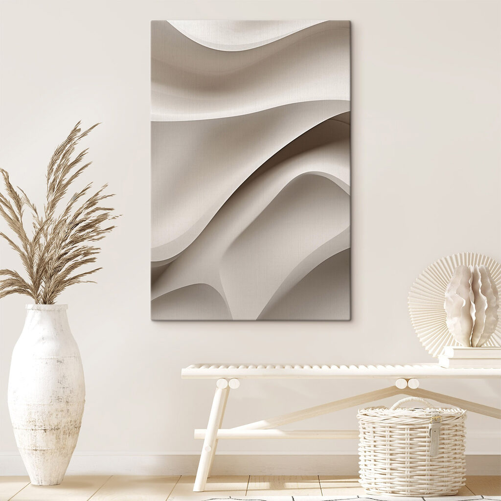 White wavy surface with a curved edge White wavy surface with a curved edge