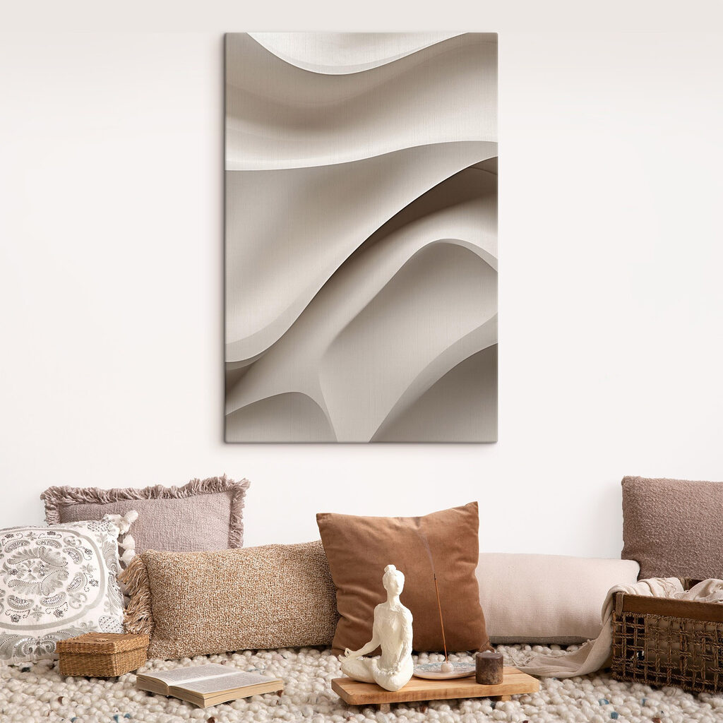 White wavy surface with a curved edge White wavy surface with a curved edge