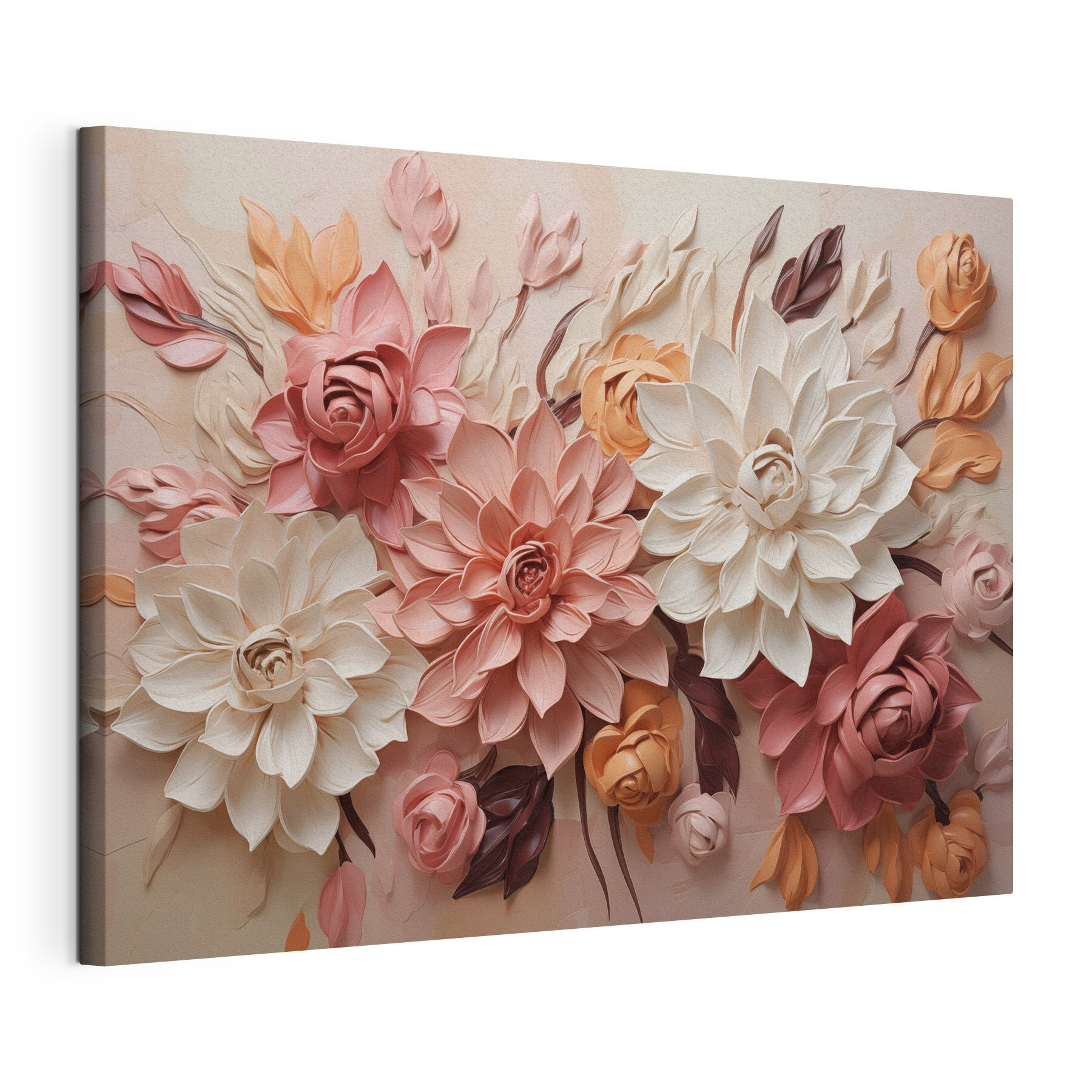 Group of flowers on a wall