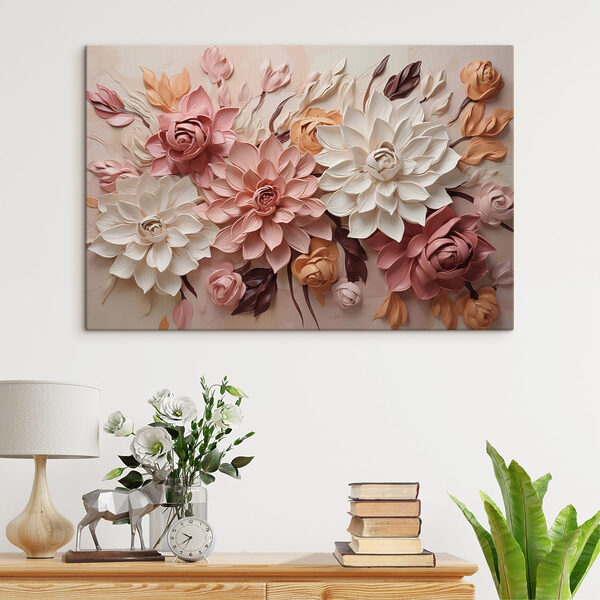 Group of flowers on a wall