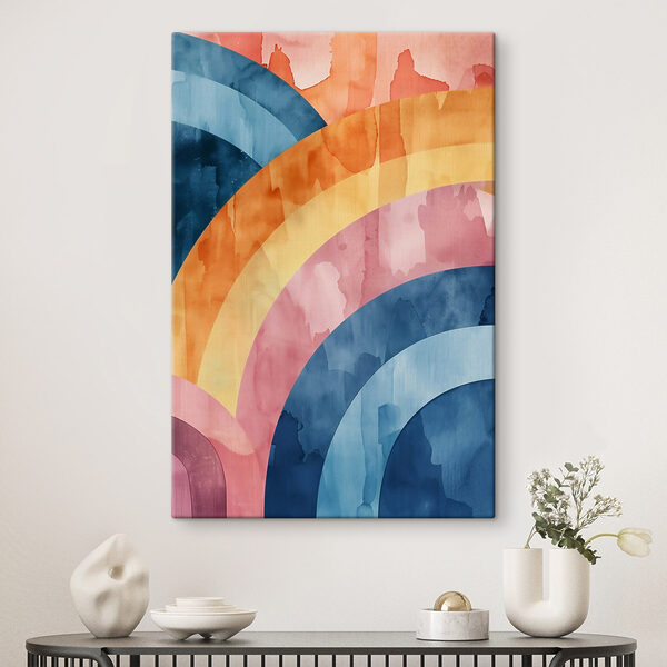 Colorful art piece with a rainbow Colorful art piece with a rainbow