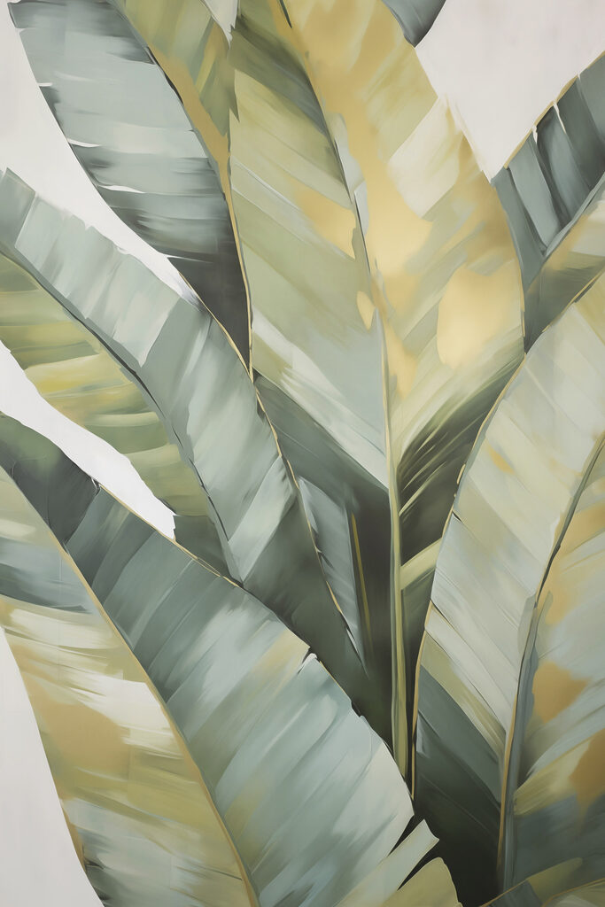 Vibrant leaves in serene colors