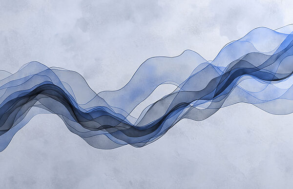 Blue wavy lines on a white background