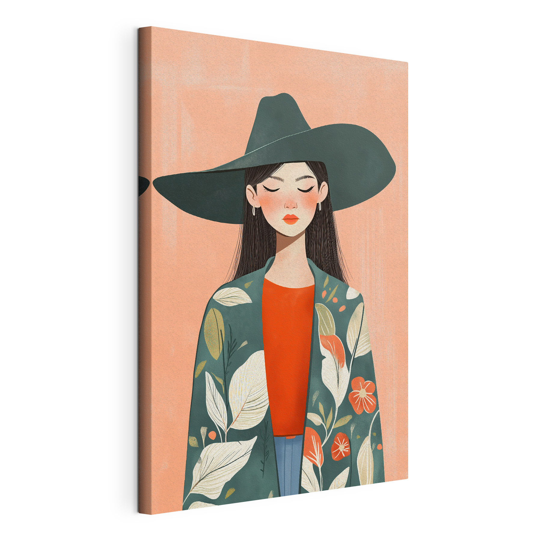 Woman wearing a hat and jacket