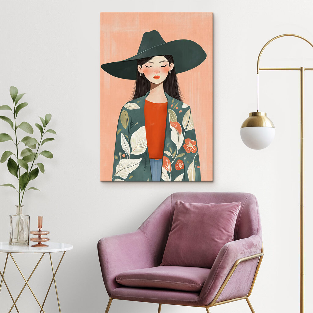 Woman wearing a hat and jacket