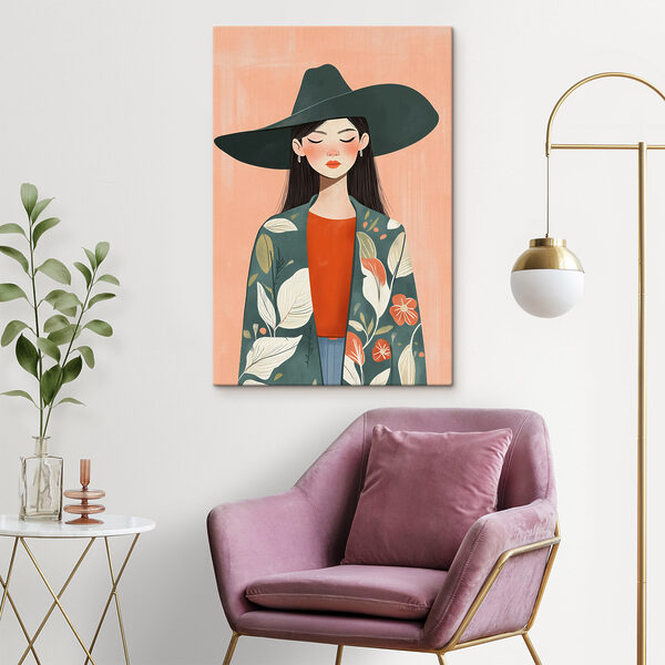 Woman wearing a hat and jacket