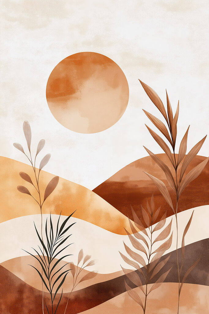 Painting of plants and sun Painting of plants and sun