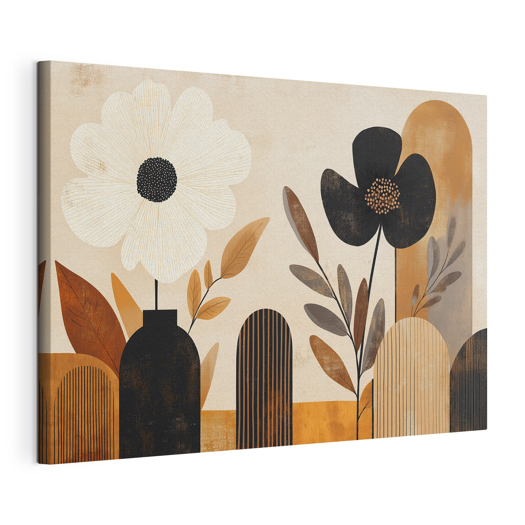 Painting of flowers in vases