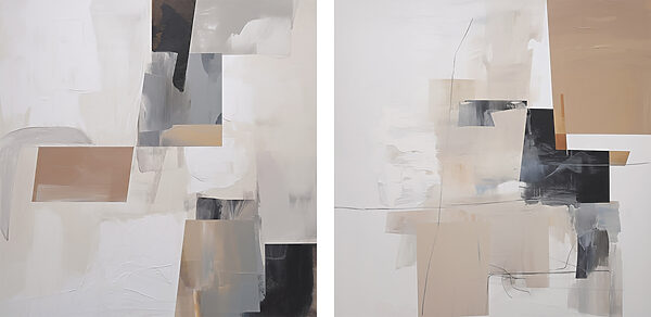 Painting of different shades of gray and black