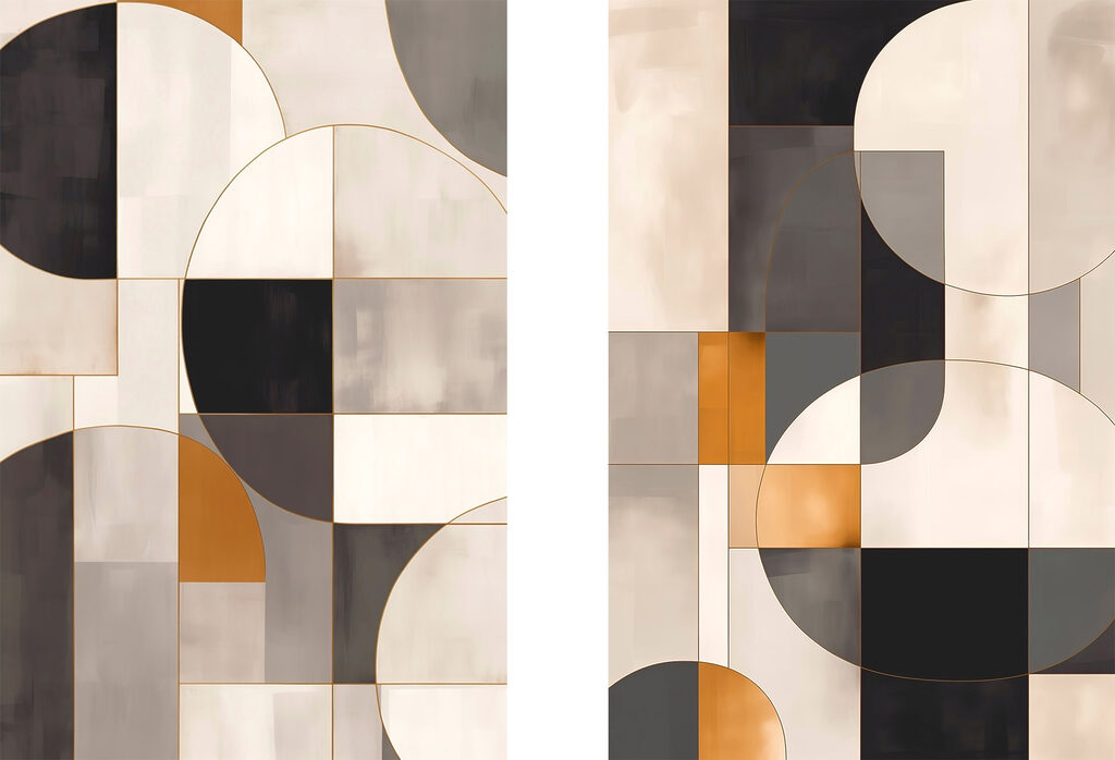 Abstract geometric design in soft tones