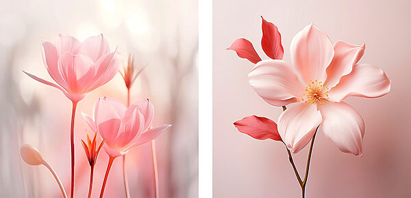 Delicate blooms in soft hues