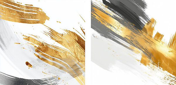 Abstract brush strokes in bold colors