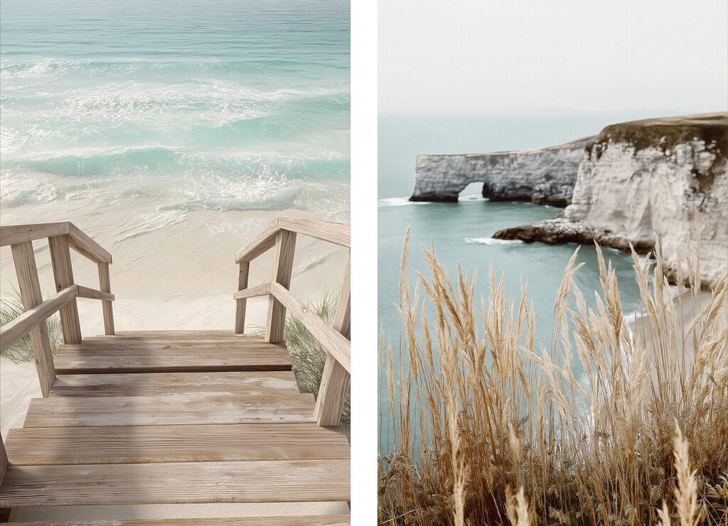 Wooden walkway leading to a beach