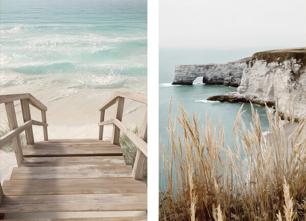 Wooden walkway leading to a beach