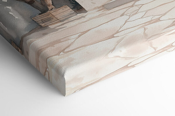 Watercolor painting of a house with a door and a doorway Watercolor painting of a house with a door and a doorway