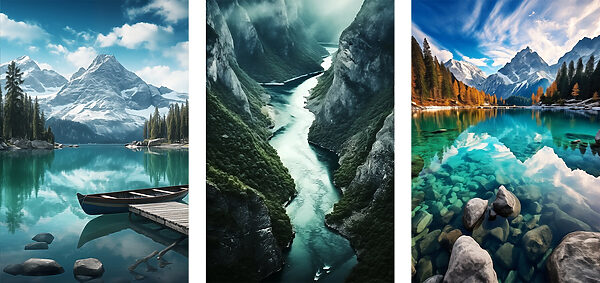 Collage of different landscapes Collage of different landscapes
