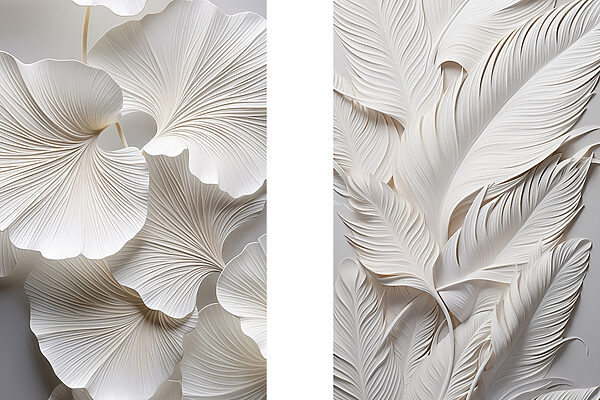 Delicate paper leaf designs displayed beautifully Delicate paper leaf designs displayed beautifully