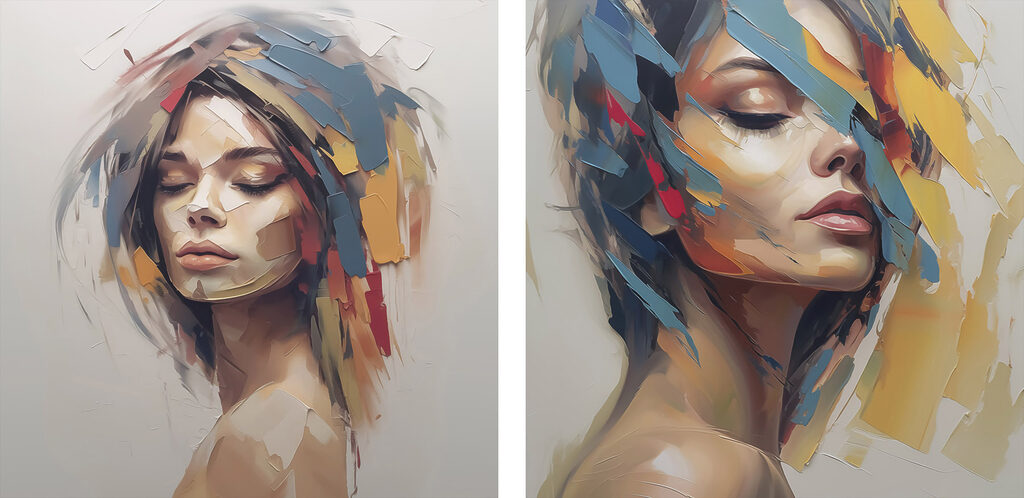Woman with paint on her face