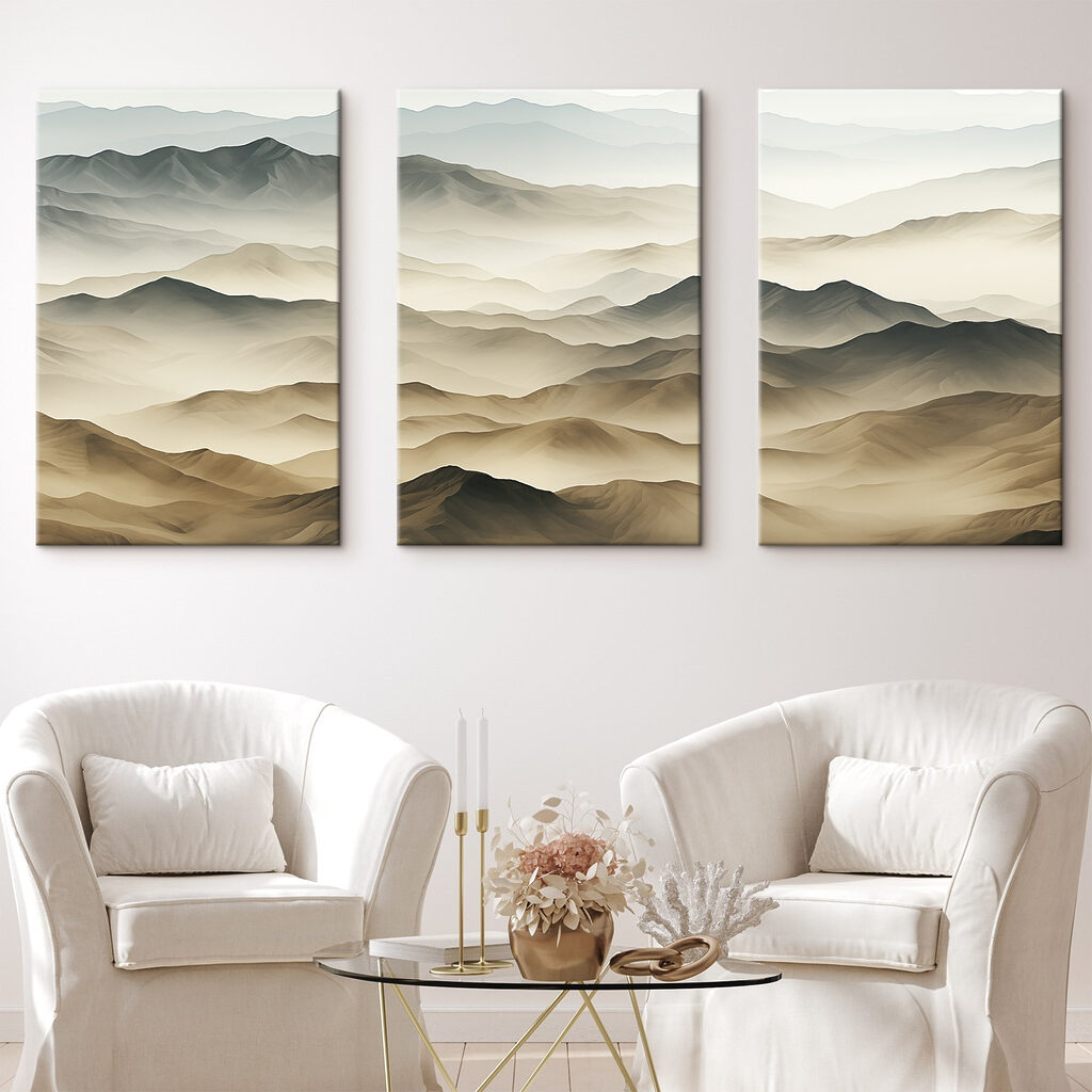 Group of mountains with fog Group of mountains with fog