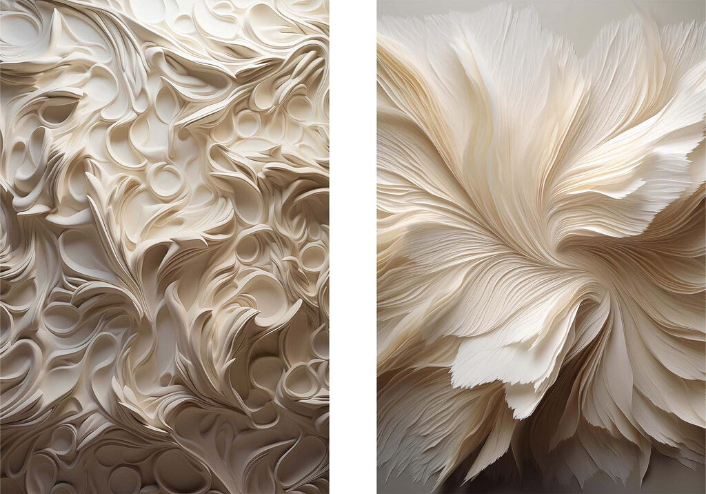 Collage of white paper