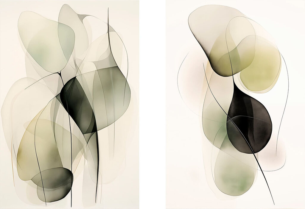 Abstract shapes in gentle colors