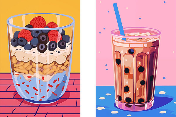 Two cups of food