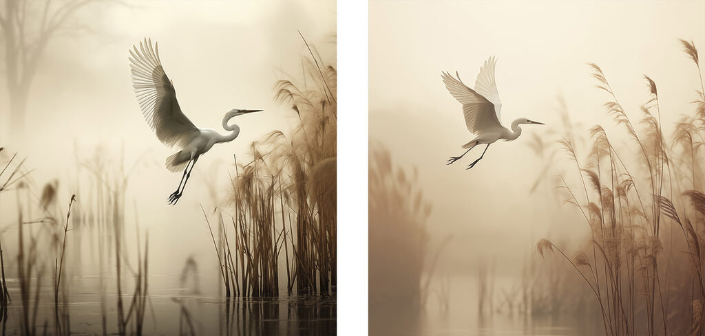 White bird flying over water