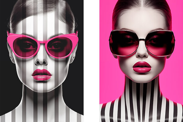 Woman with pink sunglasses