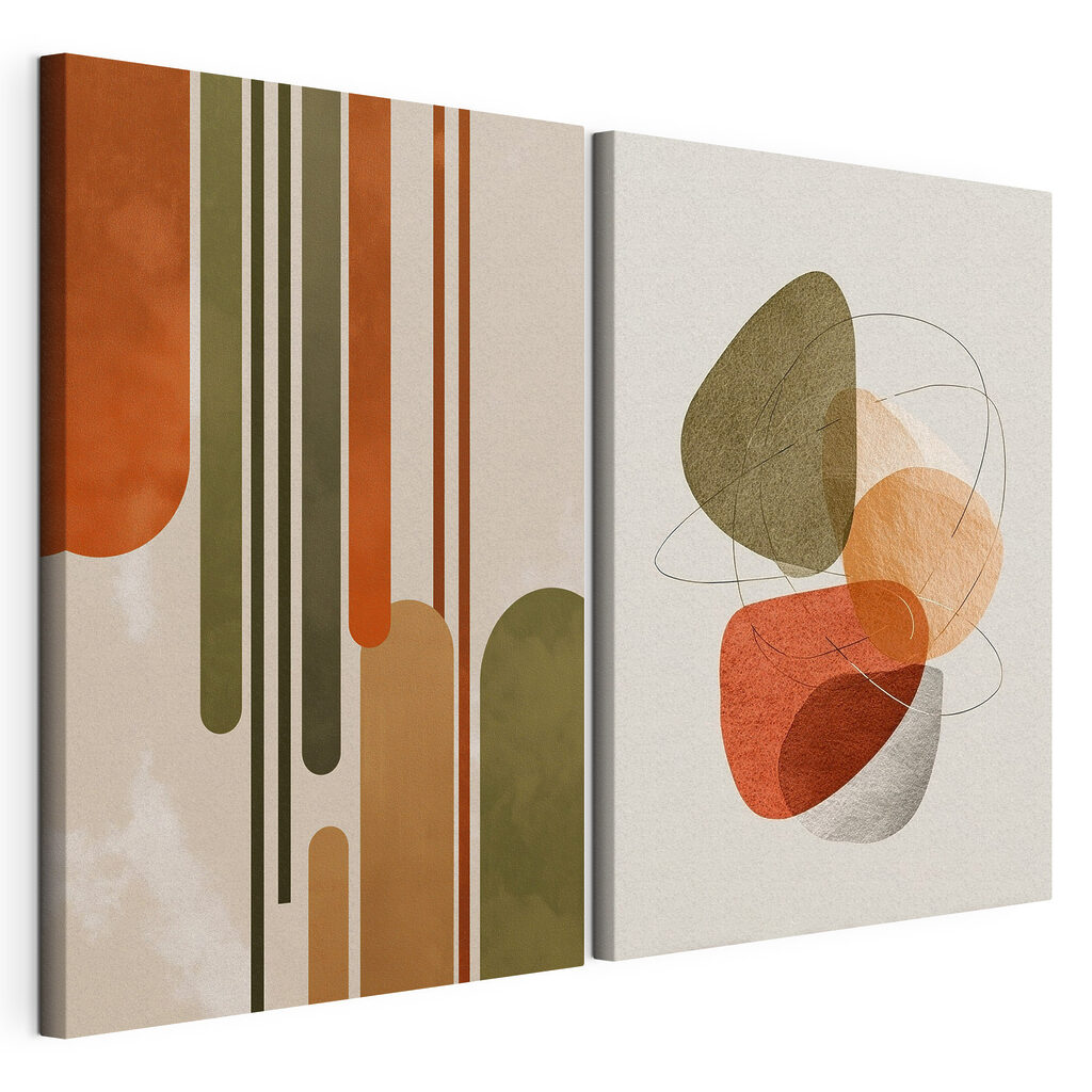 - Abstract forms in earthy tones