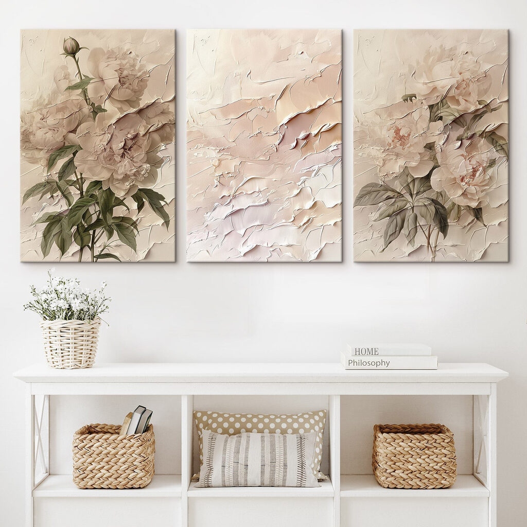 Painting of flowers on a wall Painting of flowers on a wall