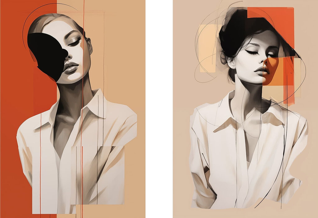 - Captivating abstract portrait interpretations