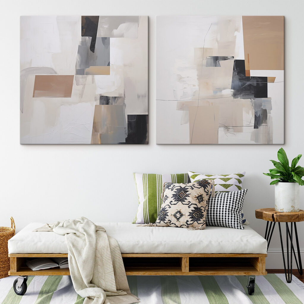 Painting of different shades of gray and black