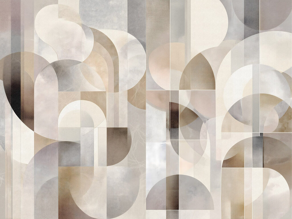 - Curves and shapes in soft tones