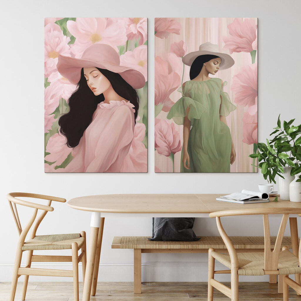 Woman in a dress and hat Woman in a dress and hat