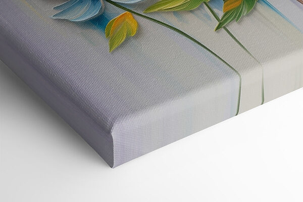 Painting of flowers on a white surface Painting of flowers on a white surface