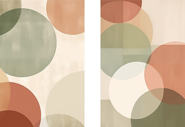 Abstract circles in soft colors