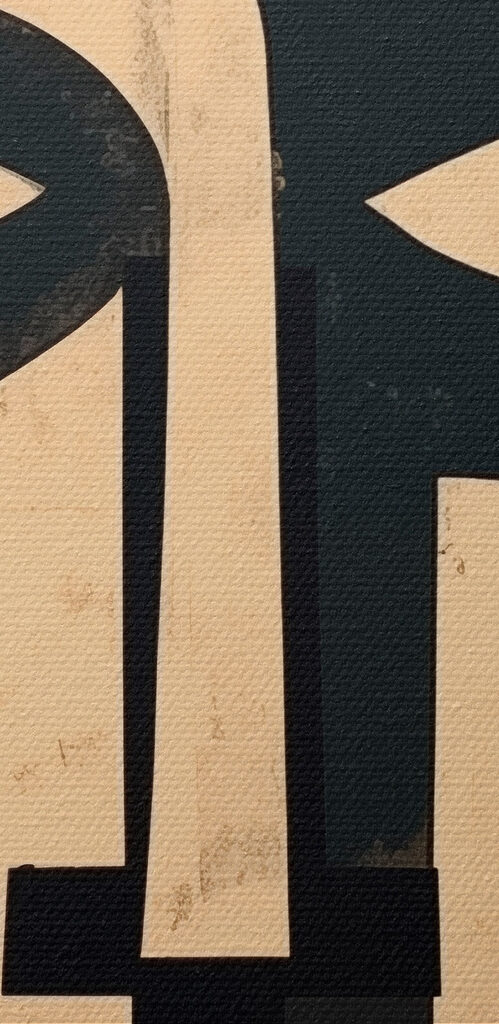 Abstract faces in contrasting designs