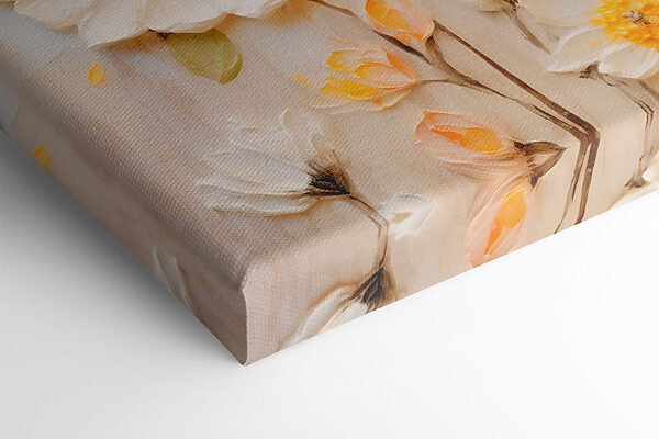 Painting of flowers on canvas