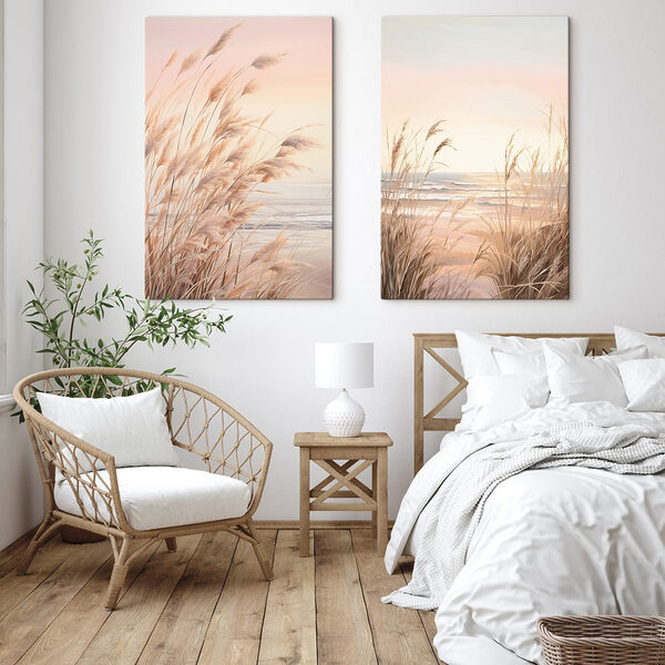 Soft grasses by the calm sea