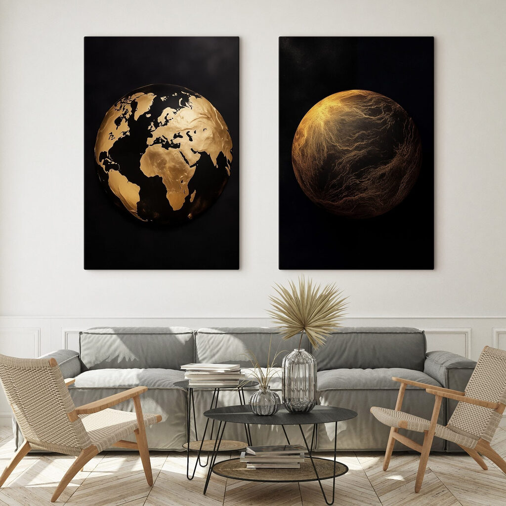 Artistic representation of celestial bodies