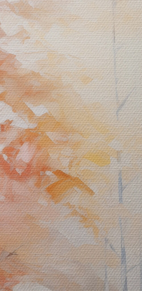Painting of trees in a forest